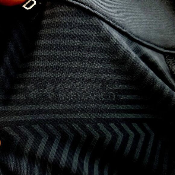 Under Armour Coldgear Infared Gray Orange‎ Striped 1/4 Zip Long Sleeve Large - Picture 14 of 15